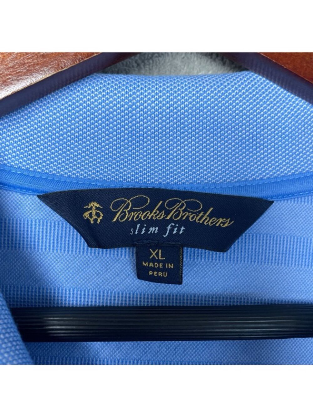 Brooks Brothers Men's XL Slim Fit Blue Striped Polo Shirt For i2016 - Picture 4 of 7